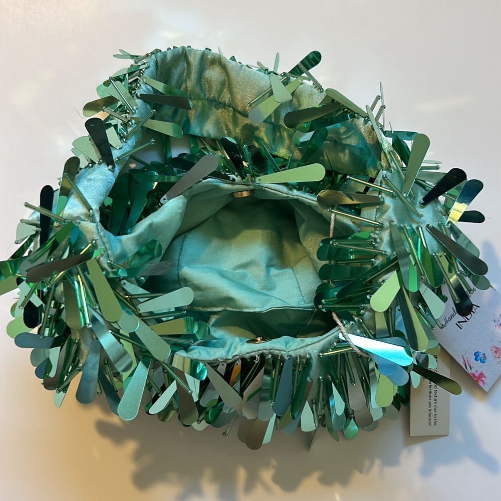 Viral Seafoam Beaded Sequin Shoulder Bag - Picture 7 of 11